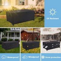 Jungda Outdoor Dining Table Cover,72 Inch Rectangle Patio Dining Table Cover,Waterproof Outside Table Cover Furniture Cover - 72 X 36 X 28 Inch