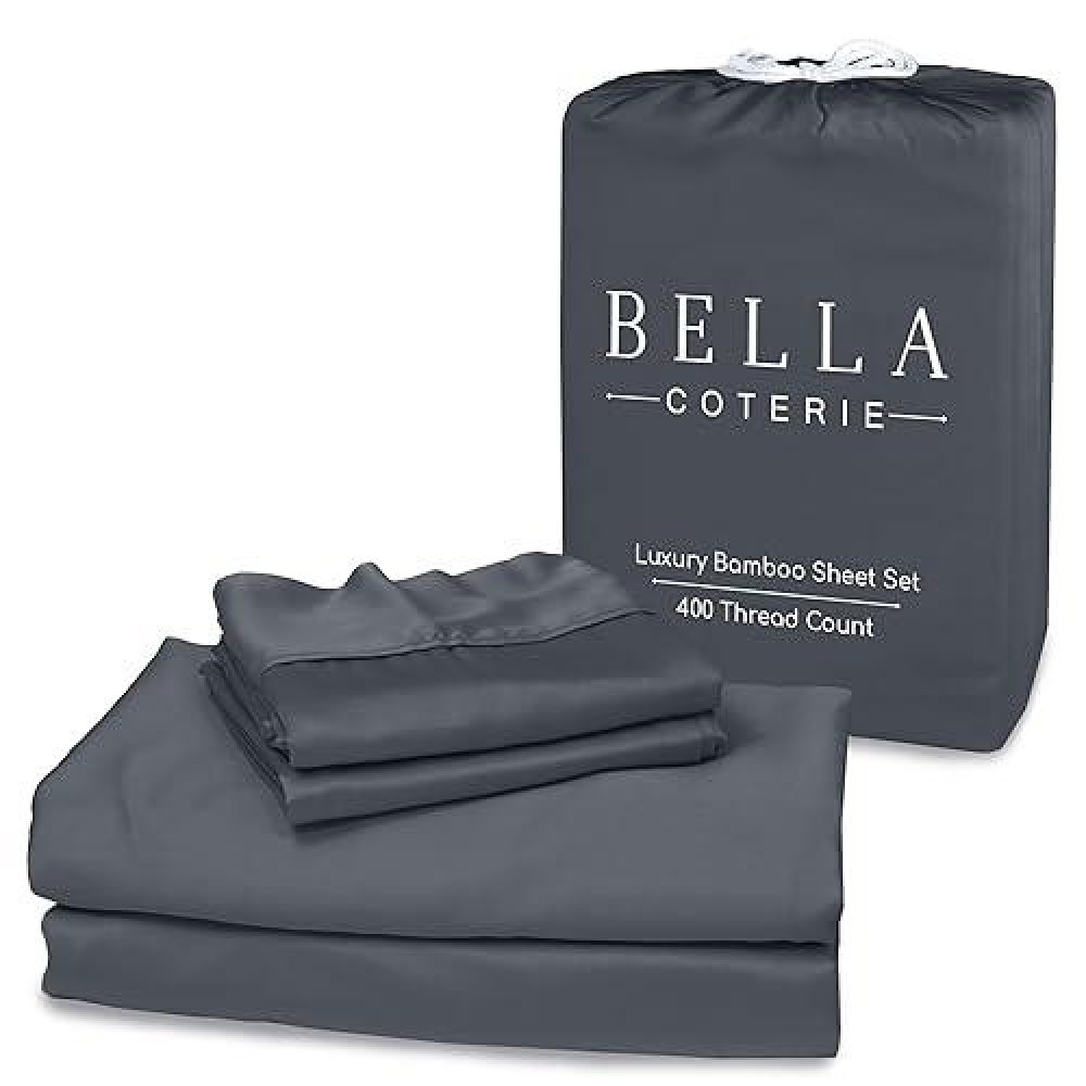 Bella Coterie Luxury California King Sheet Set Viscose Made From Bamboo Organically Grown Ultra Soft Cooling For Hot Sle