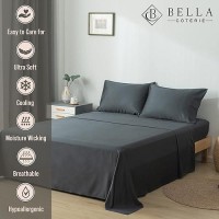 Bella Coterie Luxury California King Sheet Set Viscose Made From Bamboo Organically Grown Ultra Soft Cooling For Hot Sle