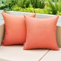 Miulee Pack Of 2 Decorative Outdoor Waterproof Pillow Covers Square Garden Cushion Sham Throw Pillowcase Shell For Spring Patio