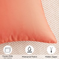 Miulee Pack Of 2 Decorative Outdoor Waterproof Pillow Covers Square Garden Cushion Sham Throw Pillowcase Shell For Spring Patio