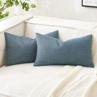 Miulee Pack Of 2 Decorative Throw Pillow Covers Linen Burlap Square Solid Farmhouse Modern Concise Throw Cushion Case Pillowcase