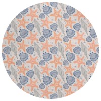 Indooroutdoor Surfside Asr34 Peach Washable 8 X 8 Round Rug