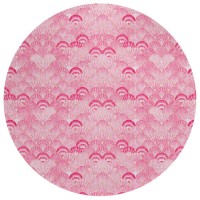 Indooroutdoor Surfside Asr32 Pink Washable 8 X 8 Round Rug