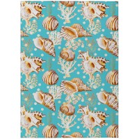 Indooroutdoor Surfside Asr36 Aqua Washable 9 X 12 Rug