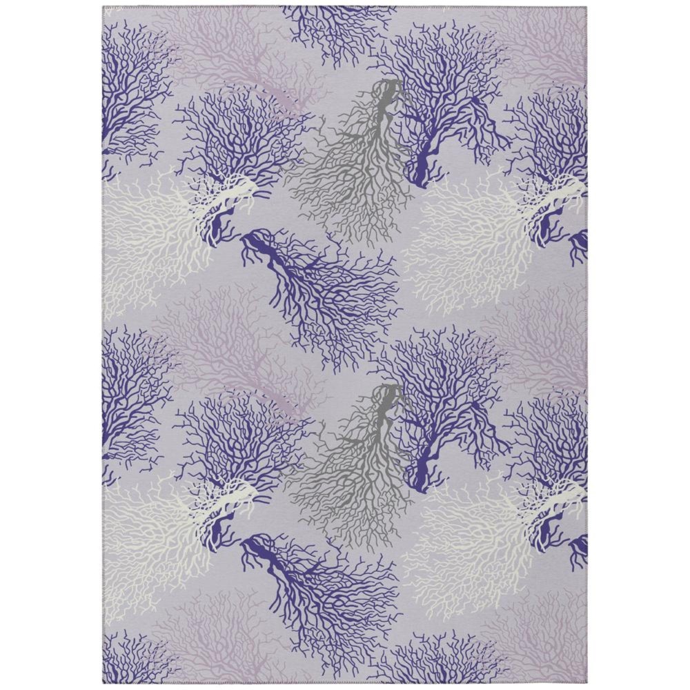 Indooroutdoor Surfside Asr33 Purple Washable 5 X 76 Rug