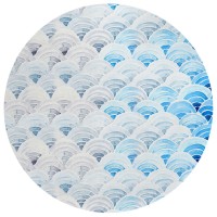 Indooroutdoor Surfside Asr35 Blue Washable 8 X 8 Round Rug