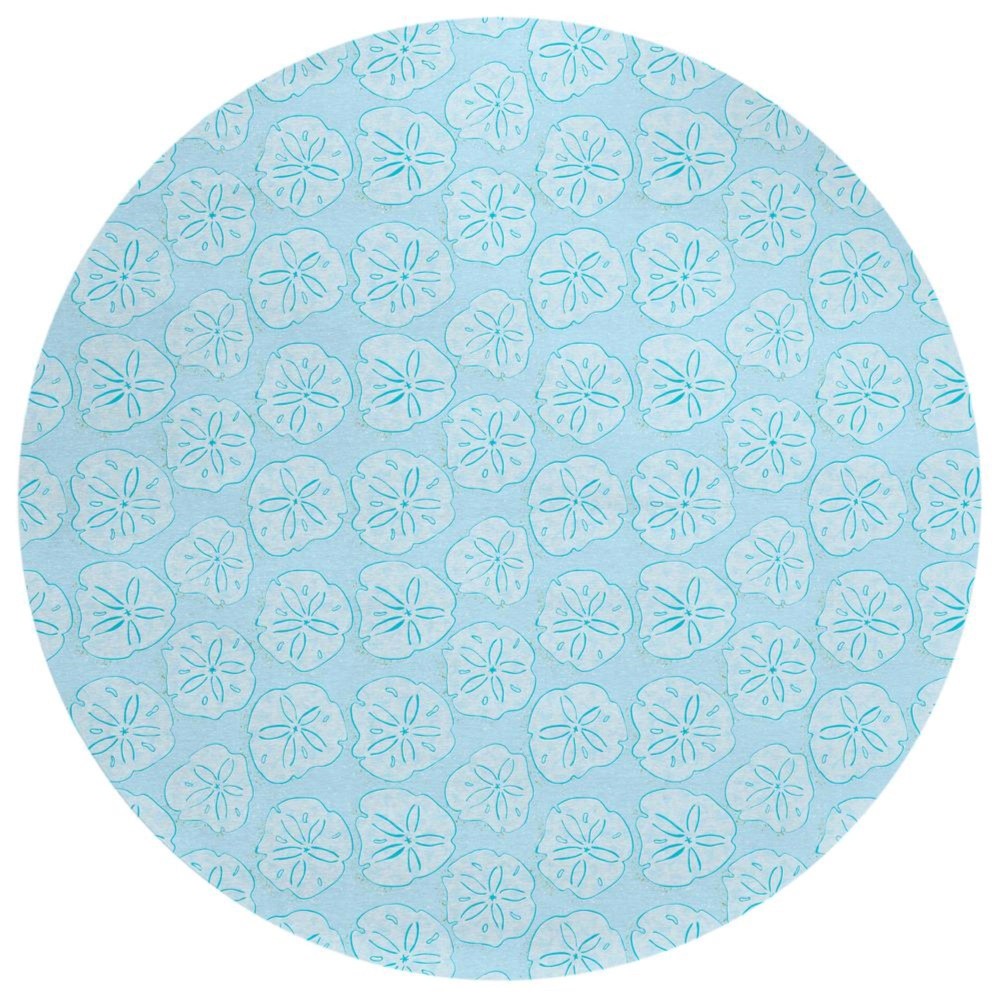 Indooroutdoor Surfside Asr40 Blue Washable 8 X 8 Round Rug