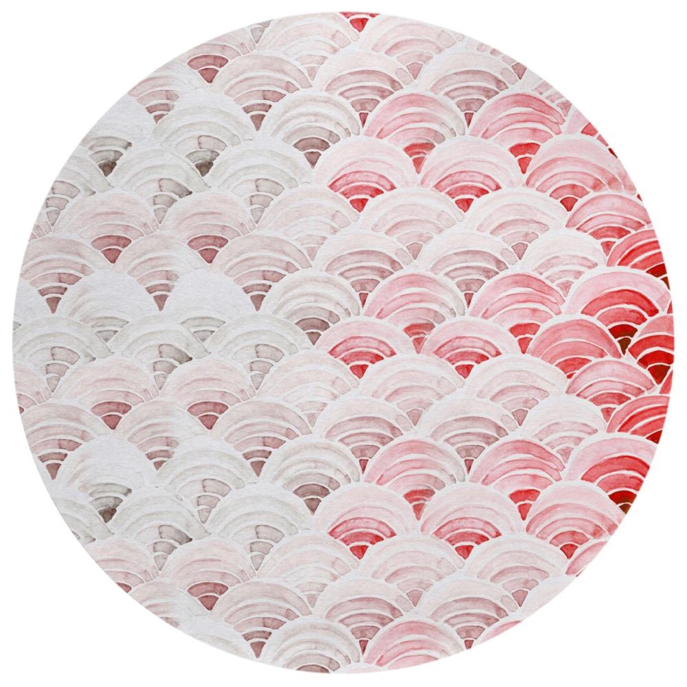 Indooroutdoor Surfside Asr35 Red Washable 8 X 8 Round Rug