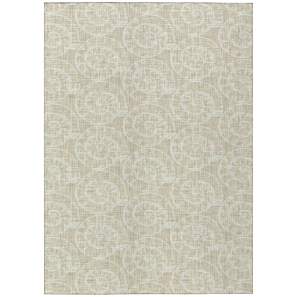 Indooroutdoor Surfside Asr41 Beige Washable 3 X 5 Rug