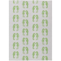 Indooroutdoor Surfside Asr45 Green Washable 5 X 76 Rug