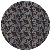 Indooroutdoor Surfside Asr34 Midnight Washable 8 X 8 Round Rug