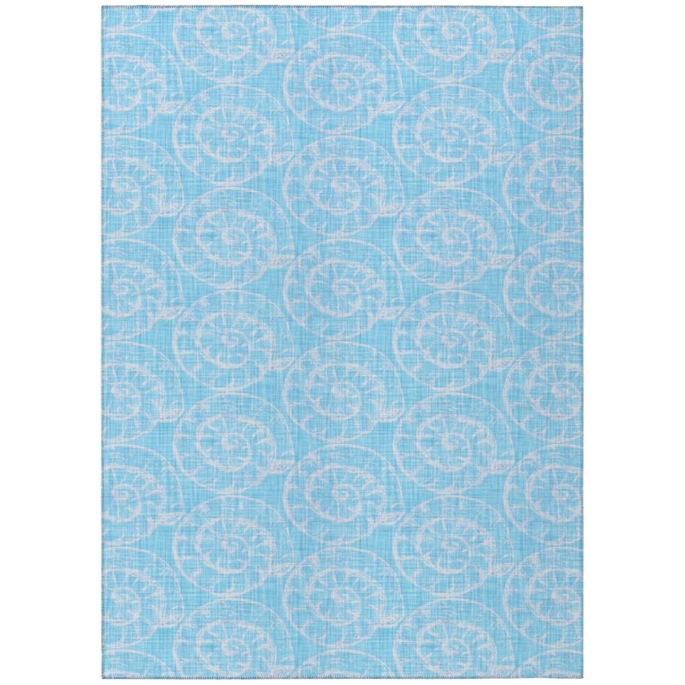 Indooroutdoor Surfside Asr41 Aqua Washable 9 X 12 Rug