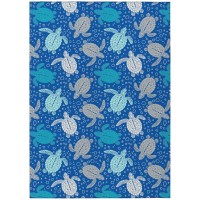 Indooroutdoor Surfside Asr43 Blue Washable 5 X 76 Rug