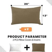 Ideehome Outdoor Lumbar Pillows For Patio Furniture Outdoor Pillows Set Of 2 With Inserts Included Waterproof Outdoor Throw P