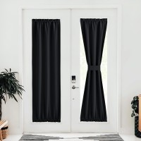 Nicetown Narrow Door Window Curtain For Kitchen Window 80 Inch Long Blackout French Door Curtain For Front Patio Door Thermal I