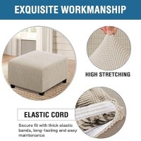 Hversailtex Square Ottoman Covers Ottoman Slipcovers Folding Storage Stool Furniture Protector Form Fit With Elastic Bottom St