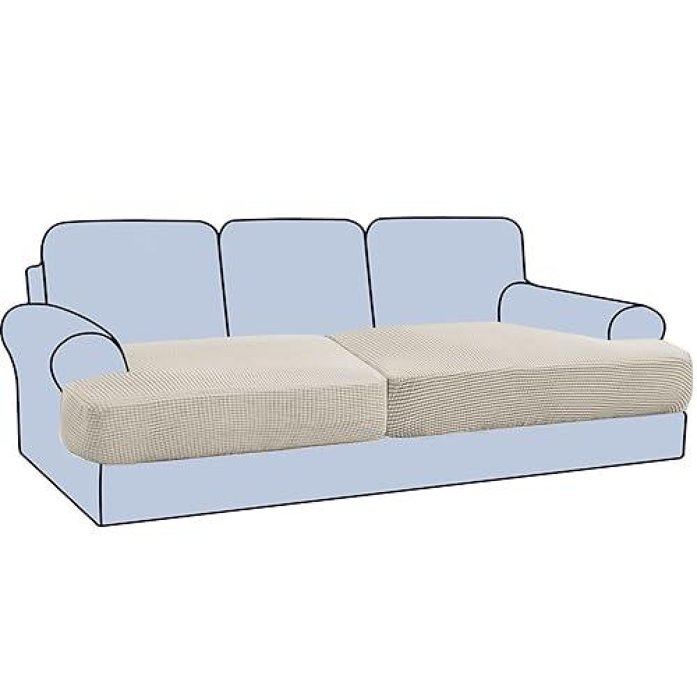 Hversailtex Stretch 2 Piece T Cushion Sofa Slipcovers Individually Sofa Cushion Covers For 2 Cushion Couch Sofa Seat Cushion Co