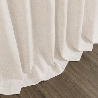 Extra Long Curtain 108 Inches Long 2 Panels Set Back Tab Beige Linen Drapes For Living Room Neutral Farmhouse Light Filtering Se