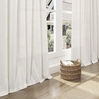 Extra Long Curtains 120 Inch Length 2 Panels Back Tab Neutral Farmhouse Drapes Light Filtering Semi Sheer Linen Curtain 120 Inch