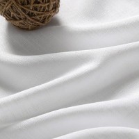 White Linen Curtains 84 Inches Long For Bedroom Back Tab Light Filtering Privacy Sheer White Curtains Modern Farmhouse Coastal D