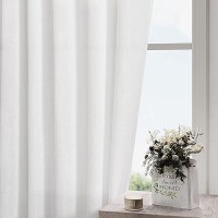 White Linen Curtains 84 Inches Long For Bedroom Back Tab Light Filtering Privacy Sheer White Curtains Modern Farmhouse Coastal D