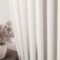 Cream Linen Back Tab Curtains 84 Inch Length For Living Room 2 Panel Set Neutral Modern Farmhouse Window Privacy Semi Sheer Line