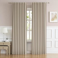 Dualife Bedroom Room Darkening Curtains Warm Taupe - Baby Room Curtains 90 Inches Long Triple Weave Microfiber Room Darkening Panels/Drapes For Kid'S Room (Taupe/Rose Tan  1 Pair  52X90 Inch)