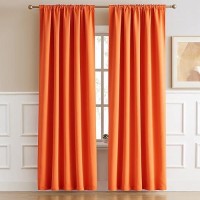 Dualife 90 Inch Curtains Orange Summer Decor - Fall Decor Curtains For Boys Living Room Bedroom 52X90 Inch Back Tab And Rod Pocket 2 Panels