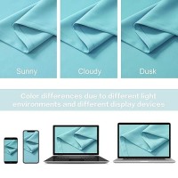 Dualife Curtains For Bedroom Rod Pocket And Back Tab Thermal Insulated Window Treatment Panels Room Darkening Blackout Drapes For Living Room 52 X 132 Inch  Aqua  2 Panels Set