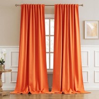 Dualife Extra Long Curtains For Sliding Glass Door - Fall Decor Curtains For Living Room Bedroom 52X108 Inch Back Tab And Rod Pocket 2 Panels