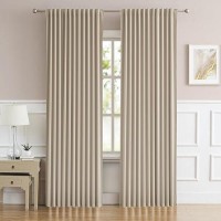 Dualife Warm Taupe Back Tab Curtains 84 Inches Long 2 Panels  Pinch Pleated Look Vertical Blinds Window Curtains For Patio Sliding Glass Door 70 Inch Wide Privacy Draperies 70 X 84 Inch  Rose Tan