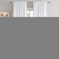 Dualife White Extra Long Blackout Curtains 52X108In  Rod Pocket Back Tab For Living Room  Thermal Insulated Soundproof  Privacy Assured  Ideal For High Ceiling Patio Sliding Door