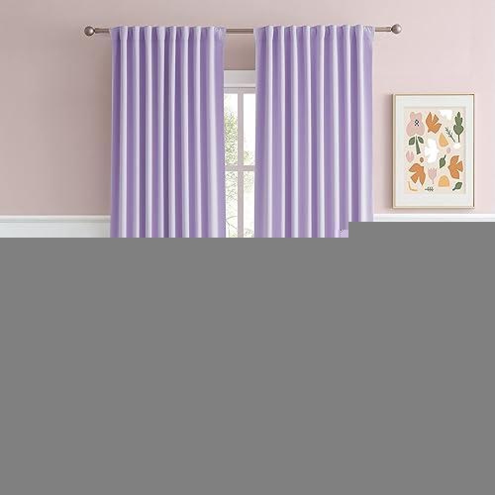 Dualife Lavender Curtains Room Darkening Curtains