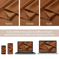 Dualife Caramel Curtains 2 Panels Set  Room Darkening Mid Century Cognac Modern Decor Back Tab Pocket Pleated Boho Curtains For Bedroom Home Office Brown Orange 52 By 84 Inch Length