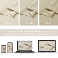 Dualife Beige Curtains 102 Length 2 Panels  Cream Blackout Curtains Thermal Insulated Window Treatment Room Darkening Drapes For Living Room Back Tab/Rod Pocket  52 By 102 Inches Long