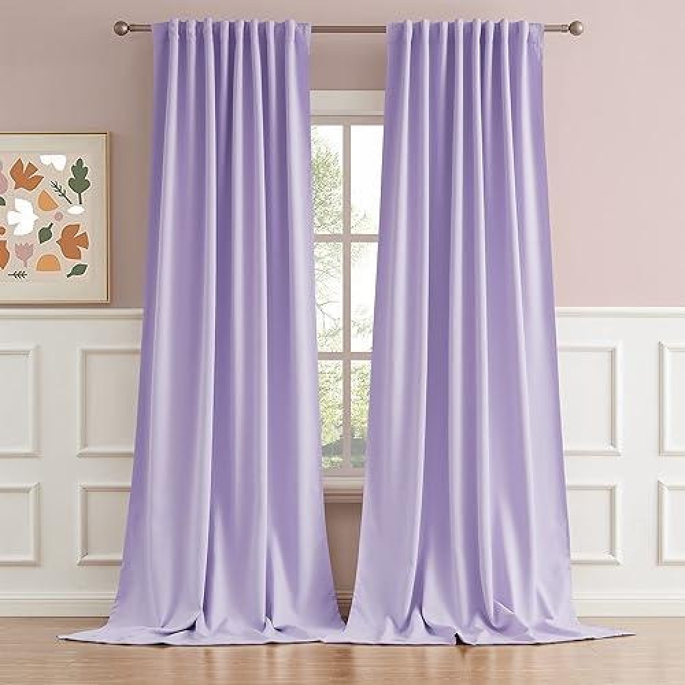 Dualife Lavender Curtains Room Darkening Curtains