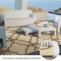 Ashler Outdoor Rug For Patio  Beige And Brown Outdoor Plastic Straw Rug Waterproof  Fall Clearance Reversible Camping Mats  5X8 Large Outdoor Area Rugs With Carrying Bag  For Deck  Rv  Backyard