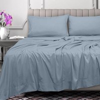 Royale Linen 300 Thread Count 100 Long Staple Combed Cotton Flat Sheet Super Soft Top Sheet Queen Flat Sheet Sold Separat