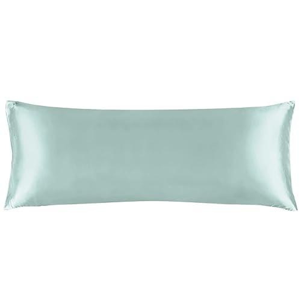 Bedelite Satin Silk Body Pillow Pillowcase For Hair And Skin Premium And Silky Haze Blue Long Body Pillow Case Cover 20X54 With