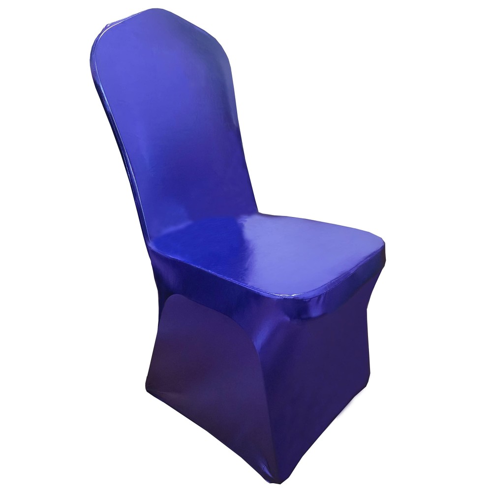 Ieventstar Stretch Polyester Spandex Dining Chair Cover For Wedding Banquet Party (Metallic Royal Blue)