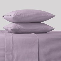 Feather & Stitch 500 Tc Split King Size Damask Bed Sheet Set  100% Soft Cotton Breathable Bedsheets  18