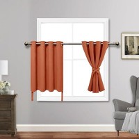 Jiuzhen Short Curtains Kitchen Half Window Blackout Curtains With Tiebacks For Baseroom Shadows Grommet Curtains For Living Roo