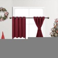 Jiuzhen Short Curtains Kitchen Half Window Blackout Curtains With Tiebacks For Baseroom Shadows Grommet Curtains For Living Roo