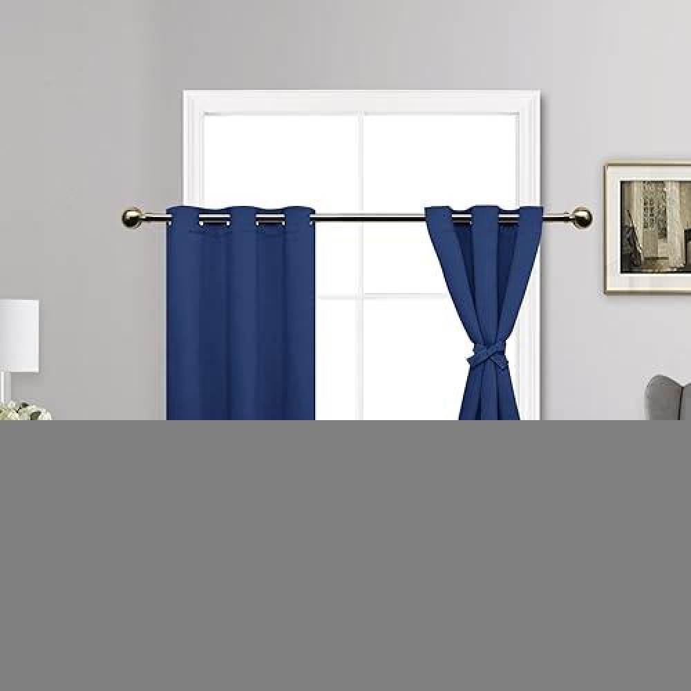 Jiuzhen Short Curtains Kitchen Half Window Blackout Curtains With Tiebacks For Baseroom Shadows Grommet Curtains For Living Roo