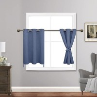 Jiuzhen Short Curtains Kitchen Half Window Blackout Curtains With Tiebacks For Baseroom Shadows Grommet Curtains For Living Roo