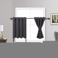 Jiuzhen Short Curtains Kitchen Half Window Blackout Curtains With Tiebacks For Baseroom Shadows Grommet Curtains For Living Roo