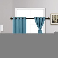 Jiuzhen Short Curtains Kitchen Half Window Blackout Curtains With Tiebacks For Baseroom Shadows Grommet Curtains For Living Roo