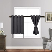 Jiuzhen Short Curtains Kitchen Half Window Blackout Curtains With Tiebacks For Baseroom Shadows Grommet Curtains For Living Roo