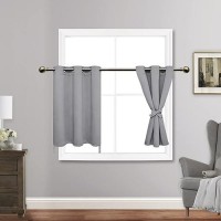 Jiuzhen Short Curtains Kitchen Half Window Blackout Curtains With Tiebacks For Baseroom Shadows Grommet Curtains For Living Roo